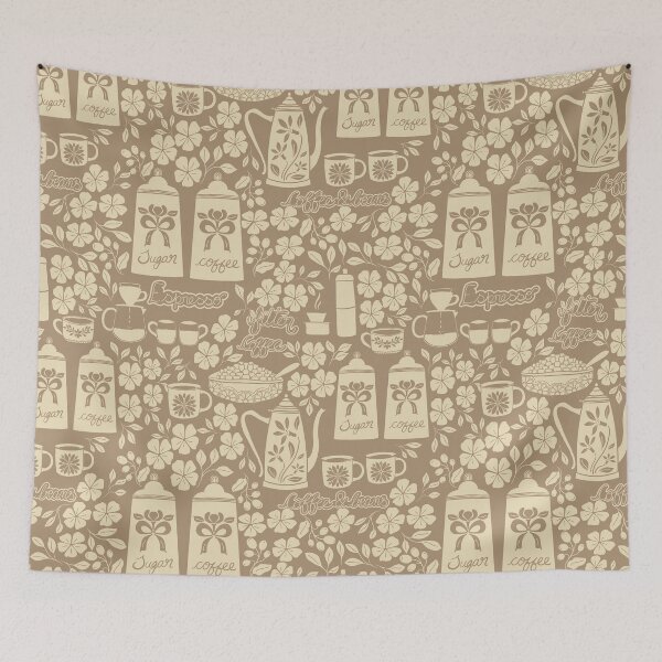 Item preview, Coffee cups , coffee pots, espresso, coffee beans - Vintage Coffee Shop designed and sold by DColourMuse.