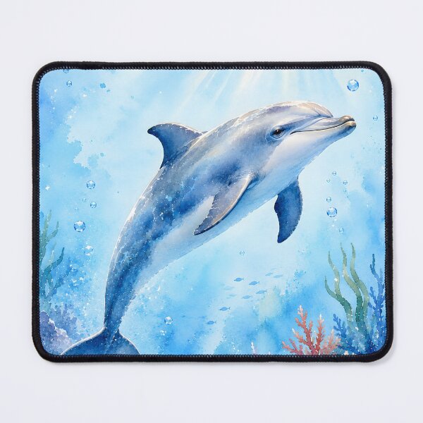 Item preview, Watercolor Dolphin Underwater Ocean Coral Reef designed and sold by trendspatterns.