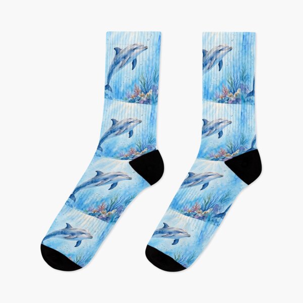Item preview, Watercolor Dolphin Underwater Ocean Coral Reef designed and sold by trendspatterns.