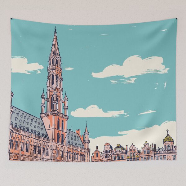 Item preview, Brussels Vintage Retro Belgium Travel designed and sold by RareDeerArt.