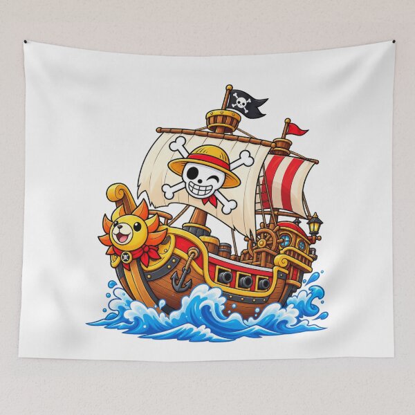 Item preview, Cute Cartoon Pirate Ship with Skull Sail and Lion Figurehead – Colorful Nautical Adventure Sticker designed and sold by edikartt.