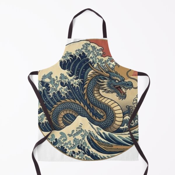 Item preview, Japanese Dragon Great Wave Vintage Aesthetic Emblem designed and sold by MaafiaArtsThai.