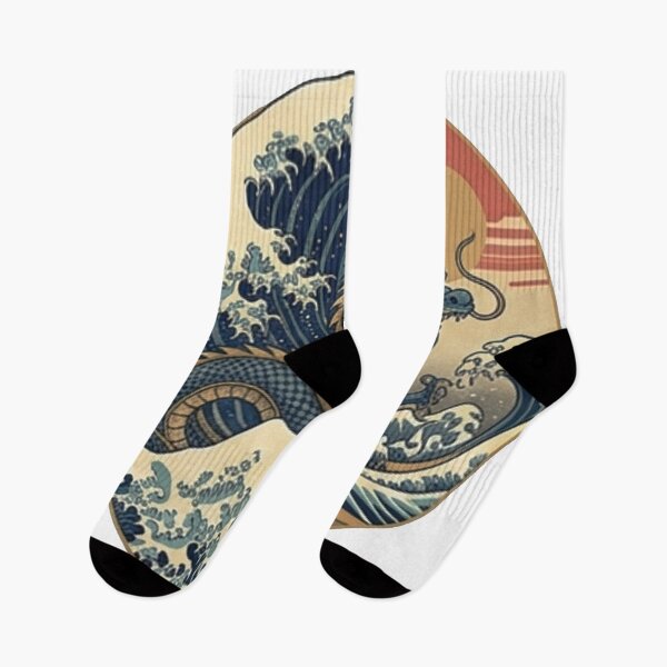 Item preview, Japanese Dragon Great Wave Vintage Aesthetic Emblem designed and sold by MaafiaArtsThai.