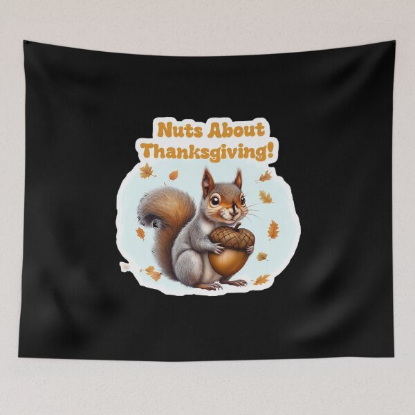 Item preview, Nuts About Thanksgiving Cute Squirrel Sticker | Funny Fall Acorn Pun Art designed and sold by FestivityFinds.