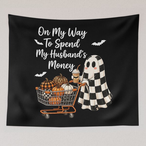 Item preview, On My Way To Spend My Husband's Money Checkered Ghost Halloween Funny designed and sold by yashuna.
