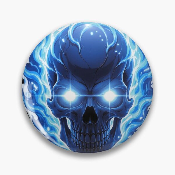 Item preview, Badass Flaming Blue Skull Graphic Design designed and sold by Munib302.