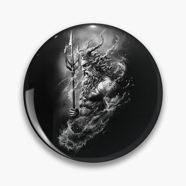 Item preview, Poseidon God of the Sea Trident Greek Mythology Dark Fantasy Art Design designed and sold by inkoutninja.