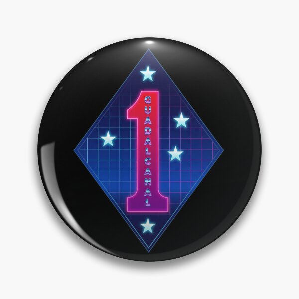 Item preview, 1st Marine Division Neon Synthwave Art designed and sold by adrian noble.