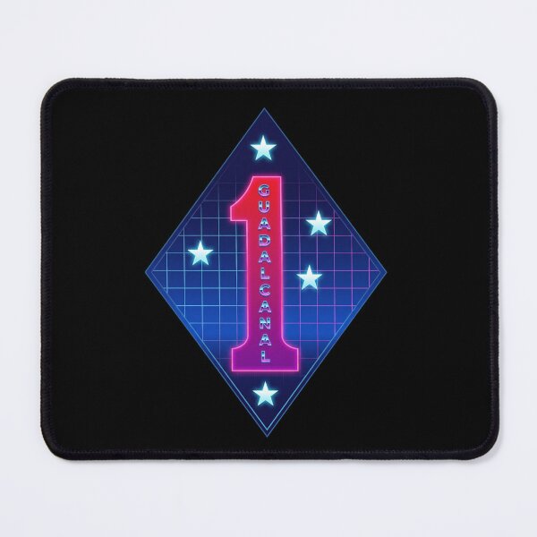 Item preview, 1st Marine Division Neon Synthwave Art designed and sold by adrian noble.