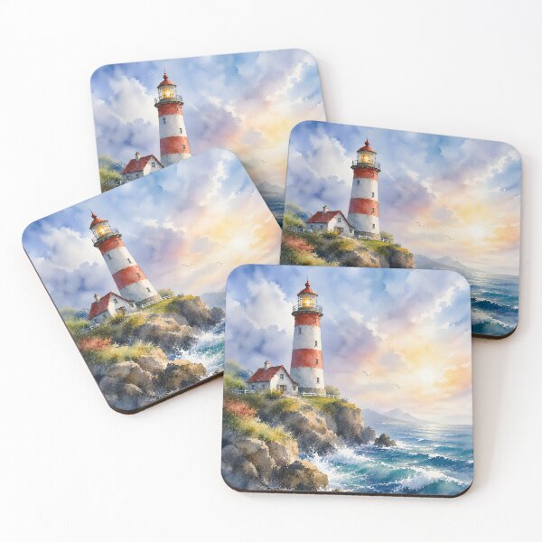 Item preview, Watercolor Lighthouse at Sunset designed and sold by trendspatterns.