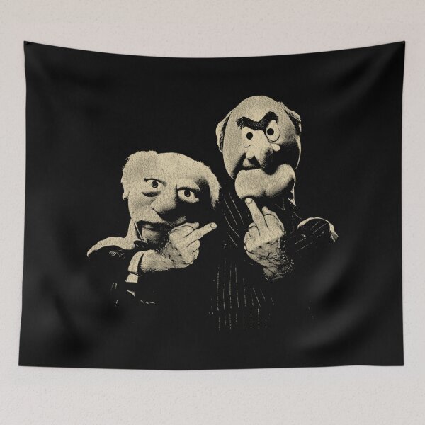 Item preview, The Hecklers S.t.atl.er Wa.ld.orf Old Men in the Balcony Middle Finger Funny designed and sold by yashuna.