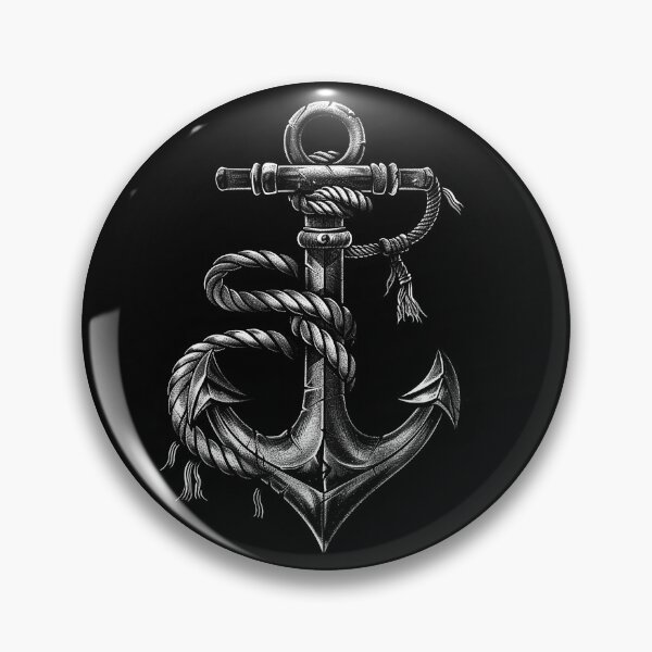 Item preview, Vintage Anchor and Rope Nautical Sailor Tattoo Black and White Art Design designed and sold by inkoutninja.