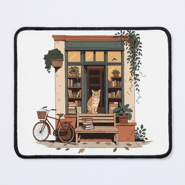 Item preview, THE BOOKSHOP CAT designed and sold by Neural-canvas.