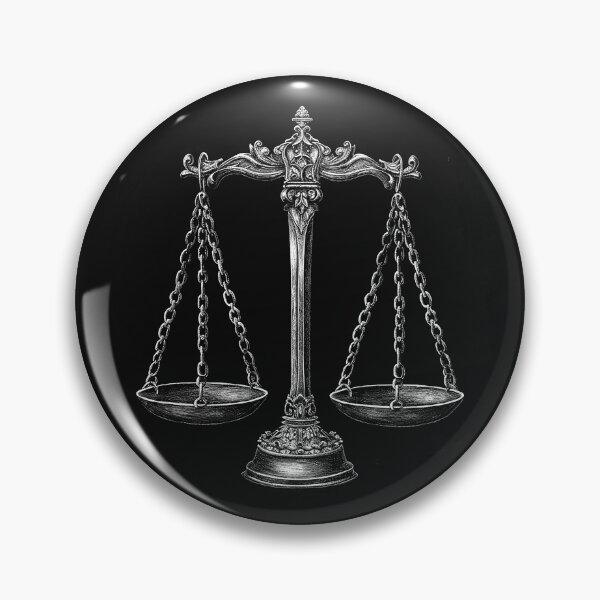Item preview, Vintage Scales of Justice Legal Balance Law Symbol Black and White Art designed and sold by inkoutninja.