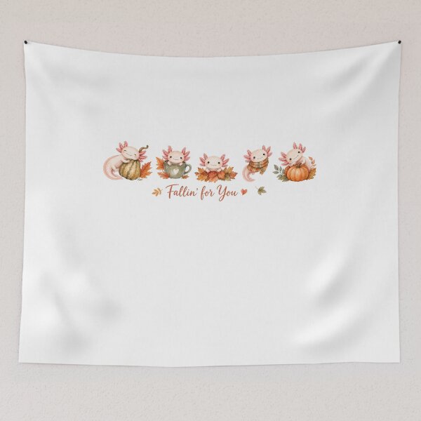 Item preview, Axolotls having a Spooky Fall Season designed and sold by Birdie and Flynn.
