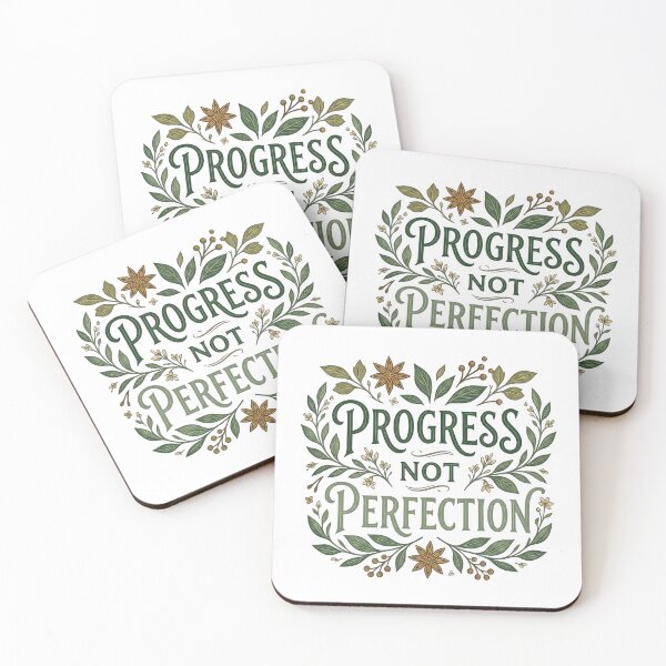 Item preview, Progress Not Perfection Botanical Recovery Quote designed and sold by GentleRecovery.