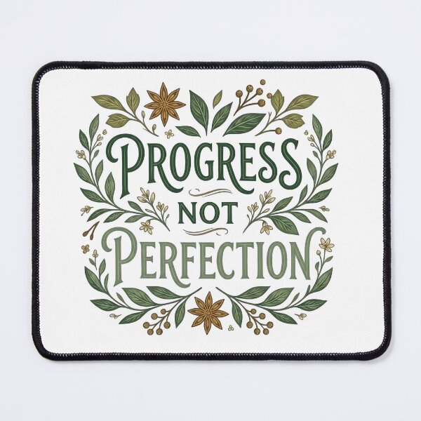 Item preview, Progress Not Perfection Botanical Recovery Quote designed and sold by GentleRecovery.