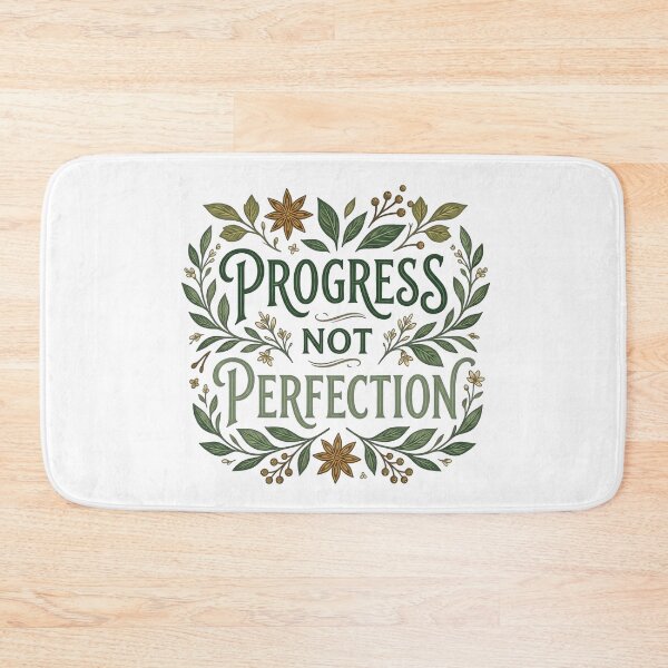 Item preview, Progress Not Perfection Botanical Recovery Quote designed and sold by GentleRecovery.