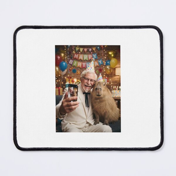 Item preview, Colonel sanders selfie capybara capybaras birthday cake memes happy Funny prank meme gift weird  designed and sold by CheeseBlueprint.