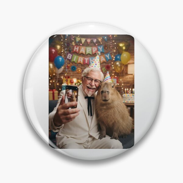 Item preview, Colonel sanders selfie capybara capybaras birthday cake memes happy Funny prank meme gift weird  designed and sold by CheeseBlueprint.