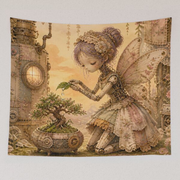 Item preview, Fairy Tending Bonsai in Mossy Glade designed and sold by sigmaartstudio.