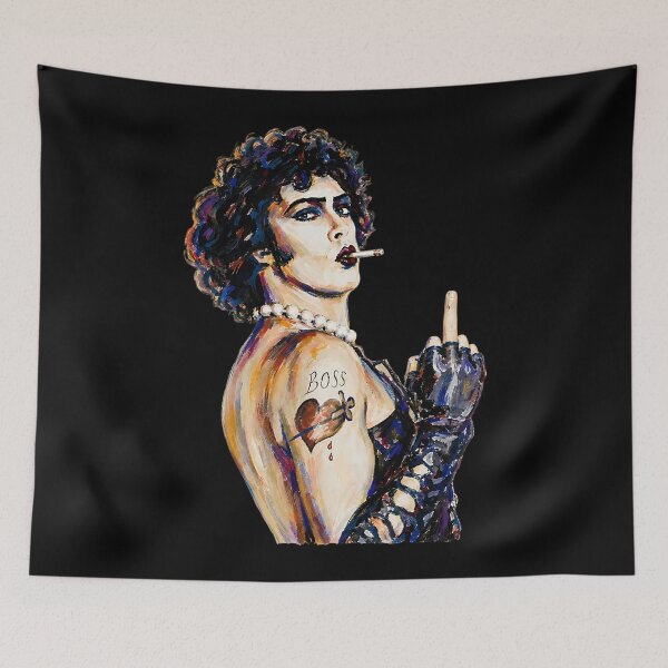 Item preview, Sweet Transvestite Tim Curry Frank-N-Furter Middle Finger Smoking Sweet Transvestite Funny designed and sold by yashuna.