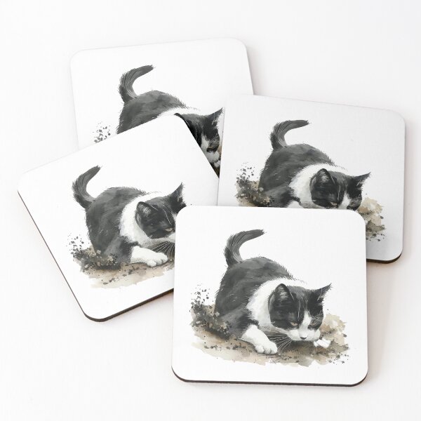 Item preview, Cat | Black & White Cat | Minimal Pet Aesthetic Art designed and sold by Mandayartstudio.