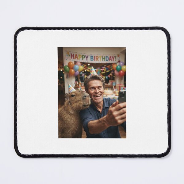 Item preview, Willem dafoe selfie capybara capybaras birthday cake memes happy Funny prank meme gift weird  designed and sold by CheeseBlueprint.