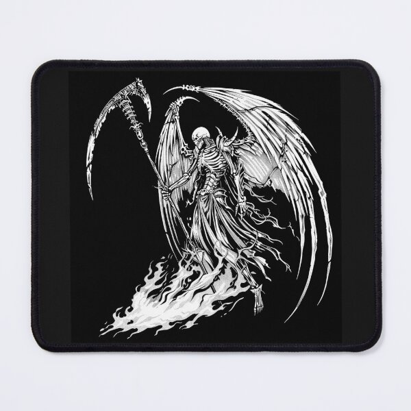 Item preview, Winged Grim Reaper with Scythe Gothic Skeleton Death Angel Art Design designed and sold by inkoutninja.
