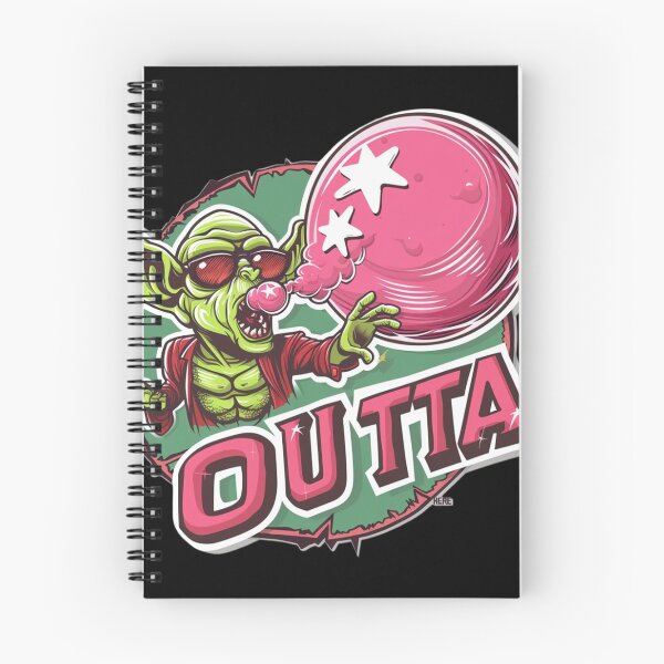 Item preview, Cool Green Goblin Blowing Pink Bubble Gum With "OUTTA" Lettering — Retro Cartoon Sticker Design designed and sold by KanDa-Shop.