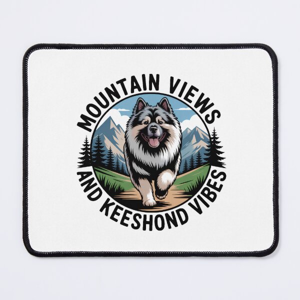 Item preview, Mountain Views and Keeshond Vibes – Keeshond Dog Lover Mountain Adventure designed and sold by CuteDesignables.