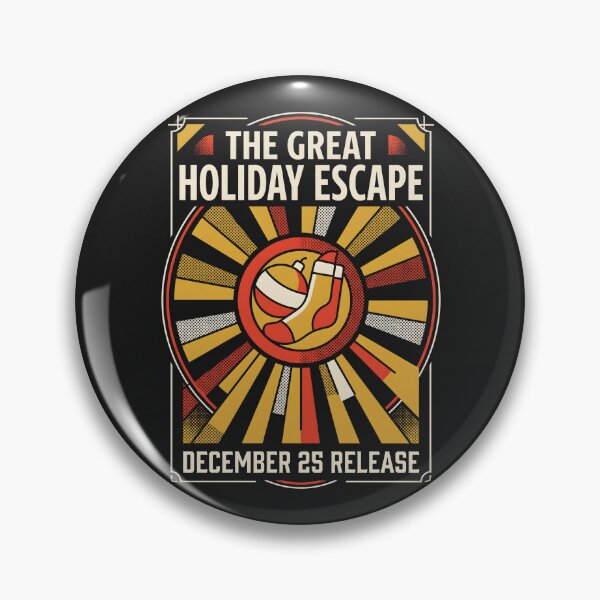 Item preview, Retro Christmas Badge Great Holiday Escape designed and sold by SplashTastic.
