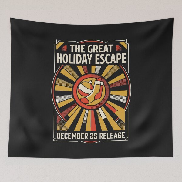 Item preview, Retro Christmas Badge Great Holiday Escape designed and sold by SplashTastic.