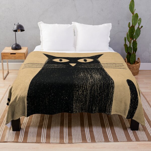 Item preview, Vintage Black Cat Wall Art – Minimalist Gothic Cat Illustration designed and sold by AbstractAuraArt.