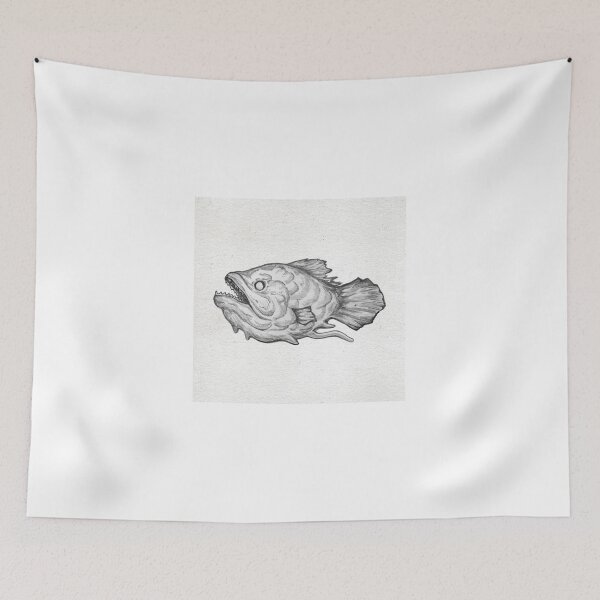 Item preview, Monster Fish Graphite Pencil Sketch designed and sold by F-Fireheart.