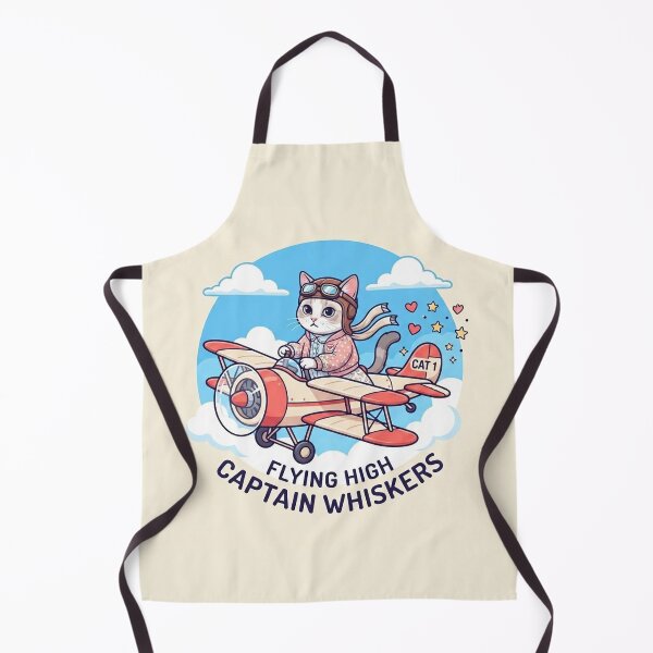 Item preview, Captain Whiskers Flying High Cute Cat Aviator designed and sold by PetalsPaws.