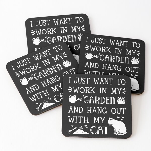 Item preview, I Just Want To Work In My Garden And Hang Out With My Cat designed and sold by Eh Plus Designs.