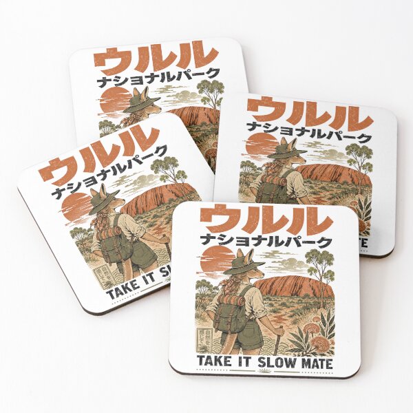 Item preview, Uluru National Park Take It Slow Mate Showa Retro Kaiju Girl Kangaroo Hiker designed and sold by Yellowriversss.