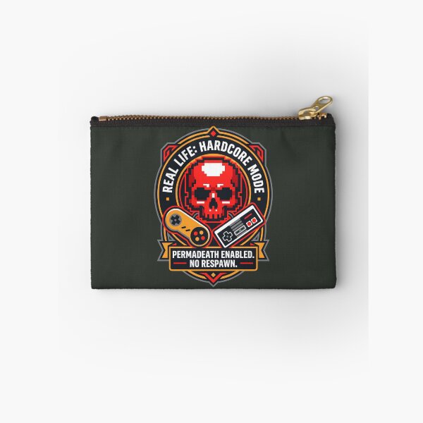 Item preview, Real Life Hardcore Mode Retro Gaming Skull Badge designed and sold by SplashTastic.