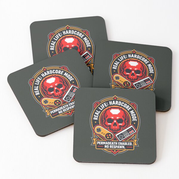 Item preview, Real Life Hardcore Mode Retro Gaming Skull Badge designed and sold by SplashTastic.