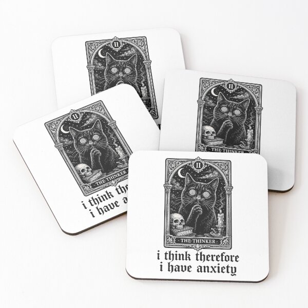 Item preview, Anxious Black Cat Tarot Card Gothic Mental Health designed and sold by chattsuede.