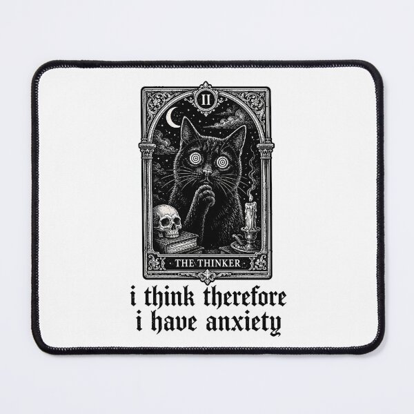 Item preview, Anxious Black Cat Tarot Card Gothic Mental Health designed and sold by chattsuede.