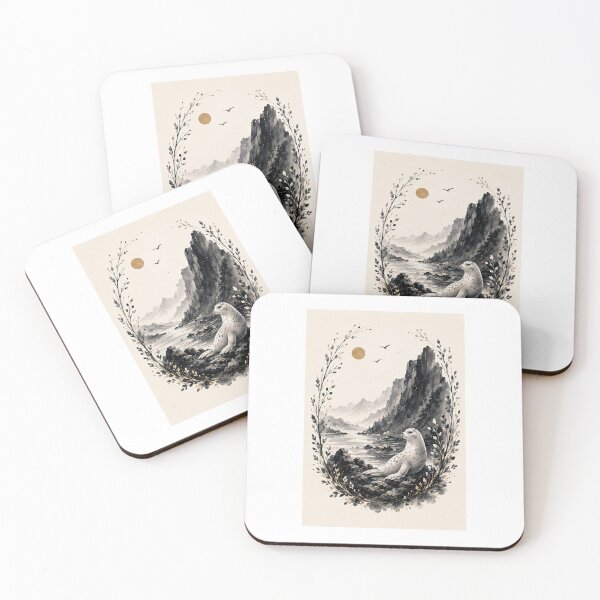 Item preview, Coastal Breath | Seal & Nordic Coastal Cliff Art designed and sold by Norvian.