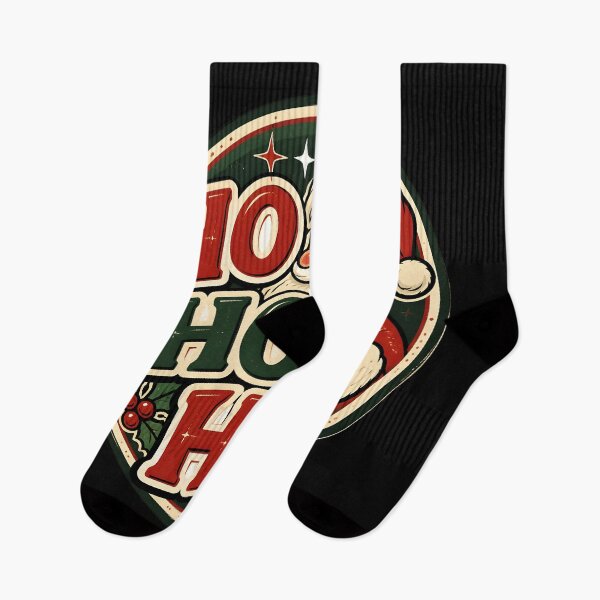 Aperçu de l'œuvre Ho Ho Ho Vintage Rétro Badge Conception De Noël créée et vendue par KristenosNehk.