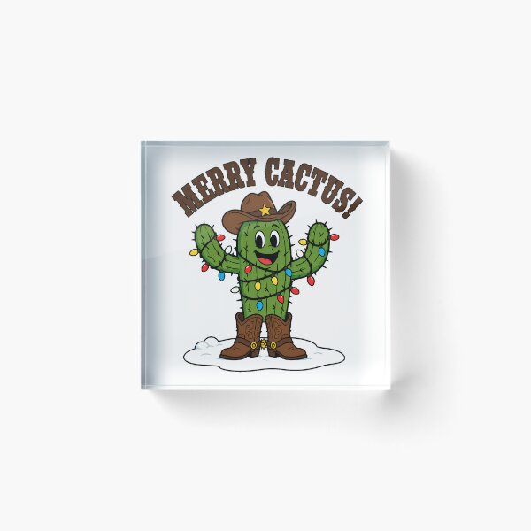 Item preview, Southwest Cowboy Christmas Cactus Merry Cactus Sheriff designed and sold by chattsuede.