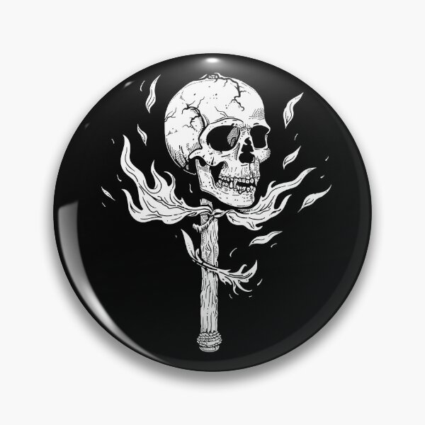 Item preview, Flaming Skull Cross Gothic Macabre Death Symbol Black and White Art designed and sold by inkoutninja.