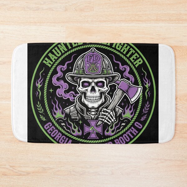 Item preview, TOCOCLAWS Haunted Firefighter Georgia - Skeleton Fire Department Badge Graphic designed and sold by TOCOCLAWS.