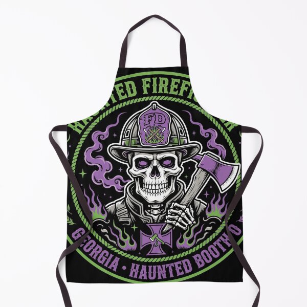 Item preview, TOCOCLAWS Haunted Firefighter Georgia - Skeleton Fire Department Badge Graphic designed and sold by TOCOCLAWS.