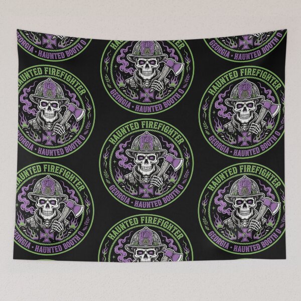 Item preview, TOCOCLAWS Haunted Firefighter Georgia - Skeleton Fire Department Badge Graphic designed and sold by TOCOCLAWS.