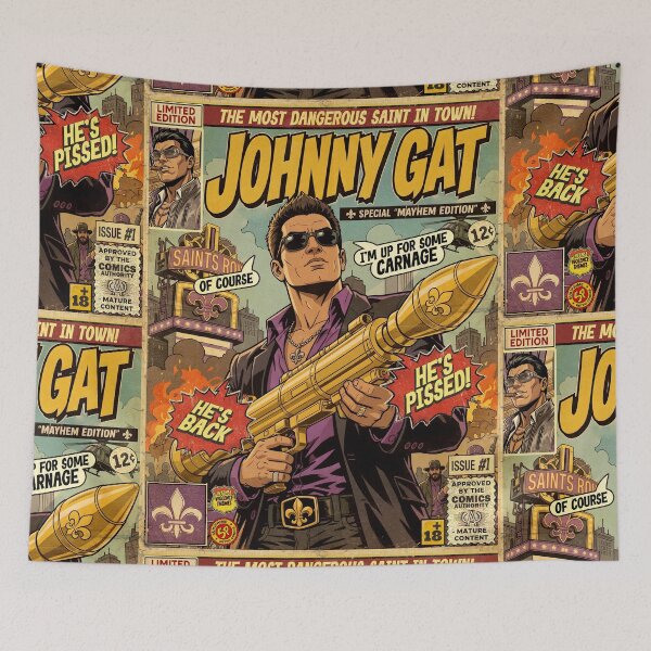 Item preview, Saints Row Johnny Gat Vintage Retro Comic Cover Art designed and sold by Back2Collage.